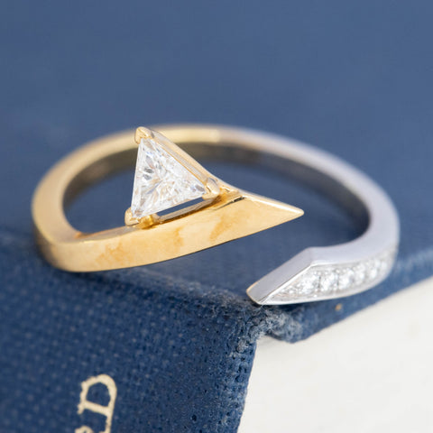 Triangle Cut Diamond Wrap Ring