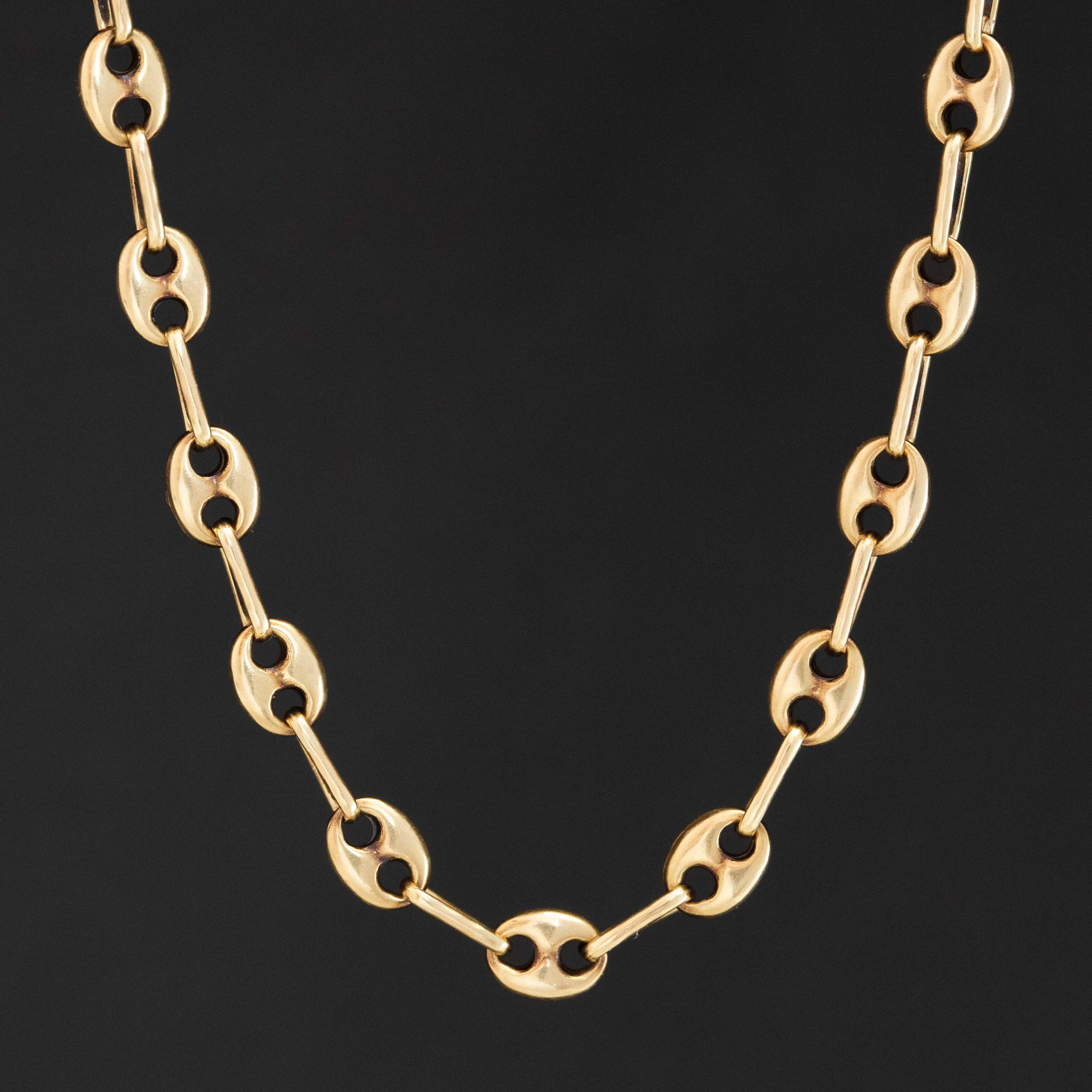 Vintage Mariner Link Chain Necklace, Italian