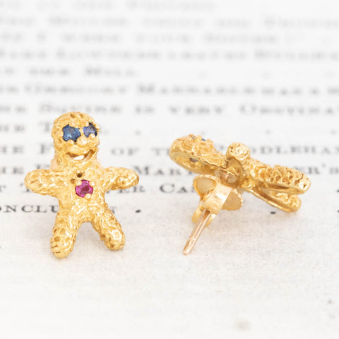 Vintage Gingerbread Stud Earrings