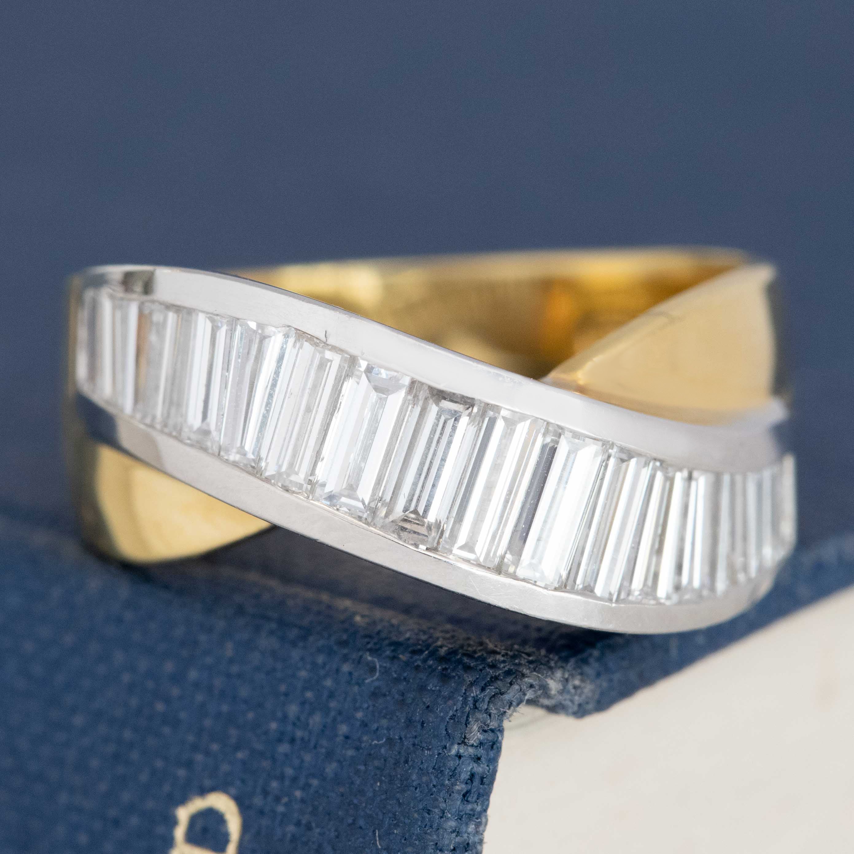 1.75ctw Vintage Baguette Cut Diamond Bypass Band