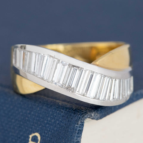 1.75ctw Vintage Baguette Cut Diamond Bypass Band