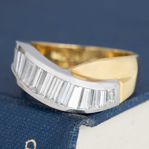 1.75ctw Vintage Baguette Cut Diamond Bypass Band