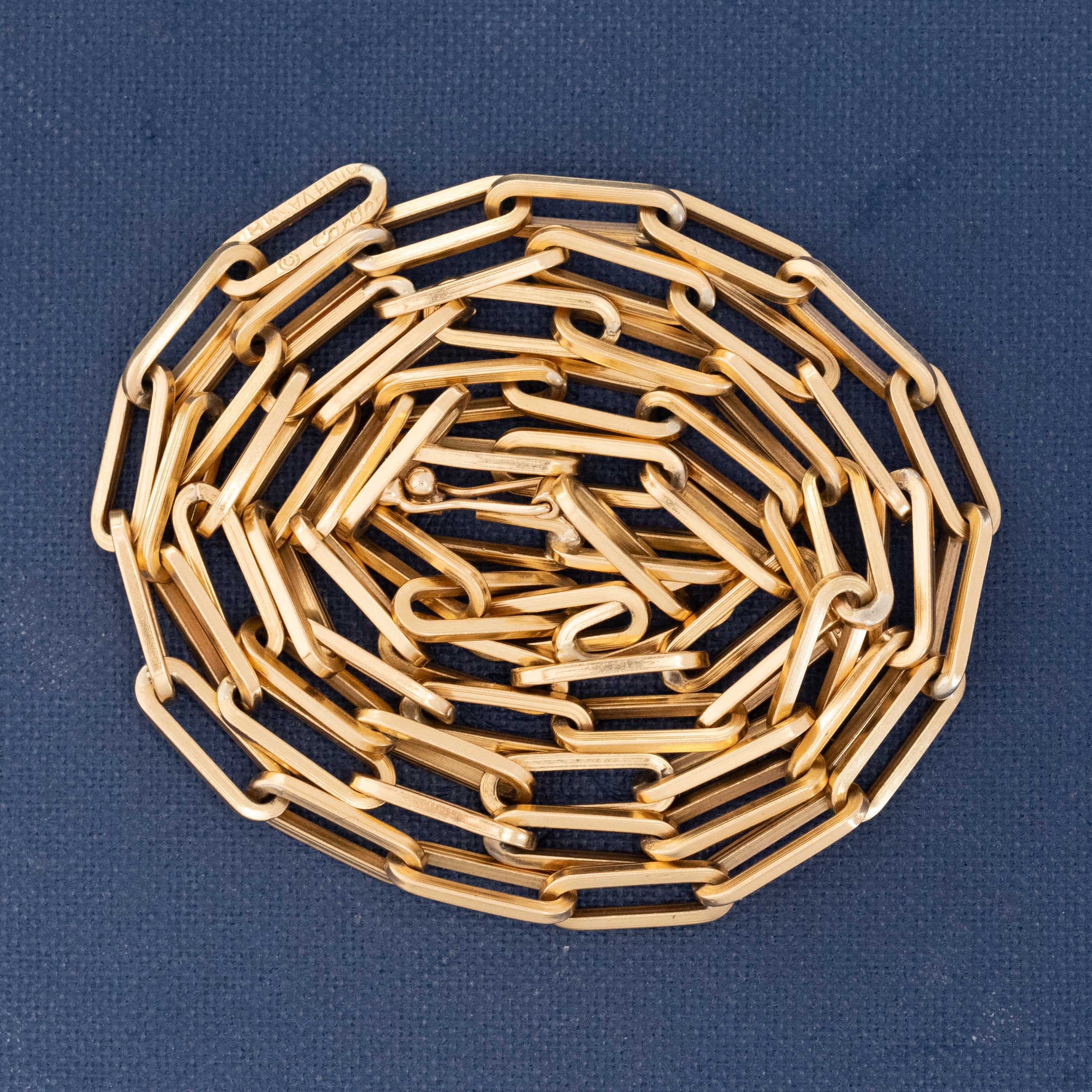 Rare Cartier Dinh Van collaboration necklace in 18k yellow gold paperclip chain links