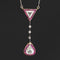 2.59ctw Antique Triangular & Pear Cut Diamond & Ruby Lavaliere, French