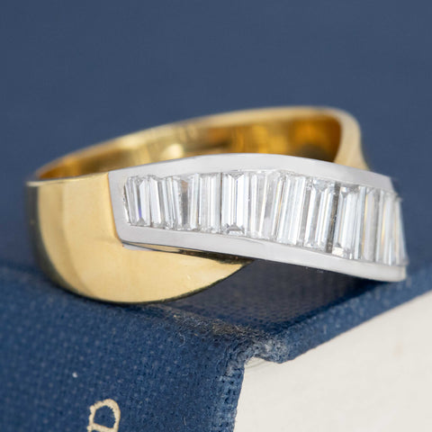 1.75ctw Vintage Baguette Cut Diamond Bypass Band