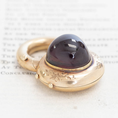 RARE Victorian Carbuncle Garnet Padlock Locket