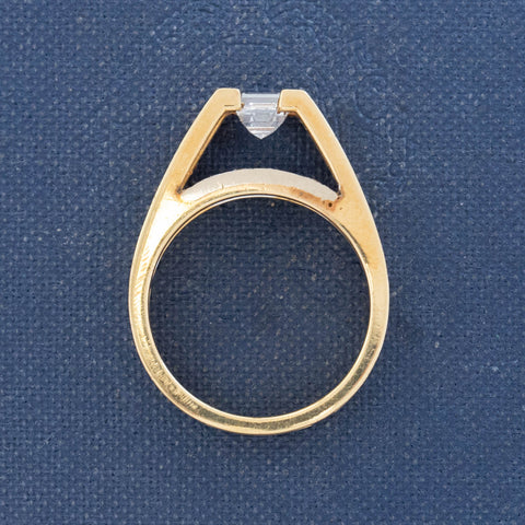 .92ctw Vintage Asscher Cut Diamond Tension-set Ring
