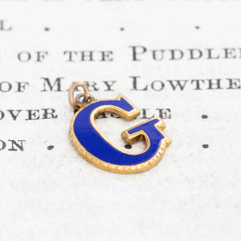 Vintage Enamel G Letter Charm