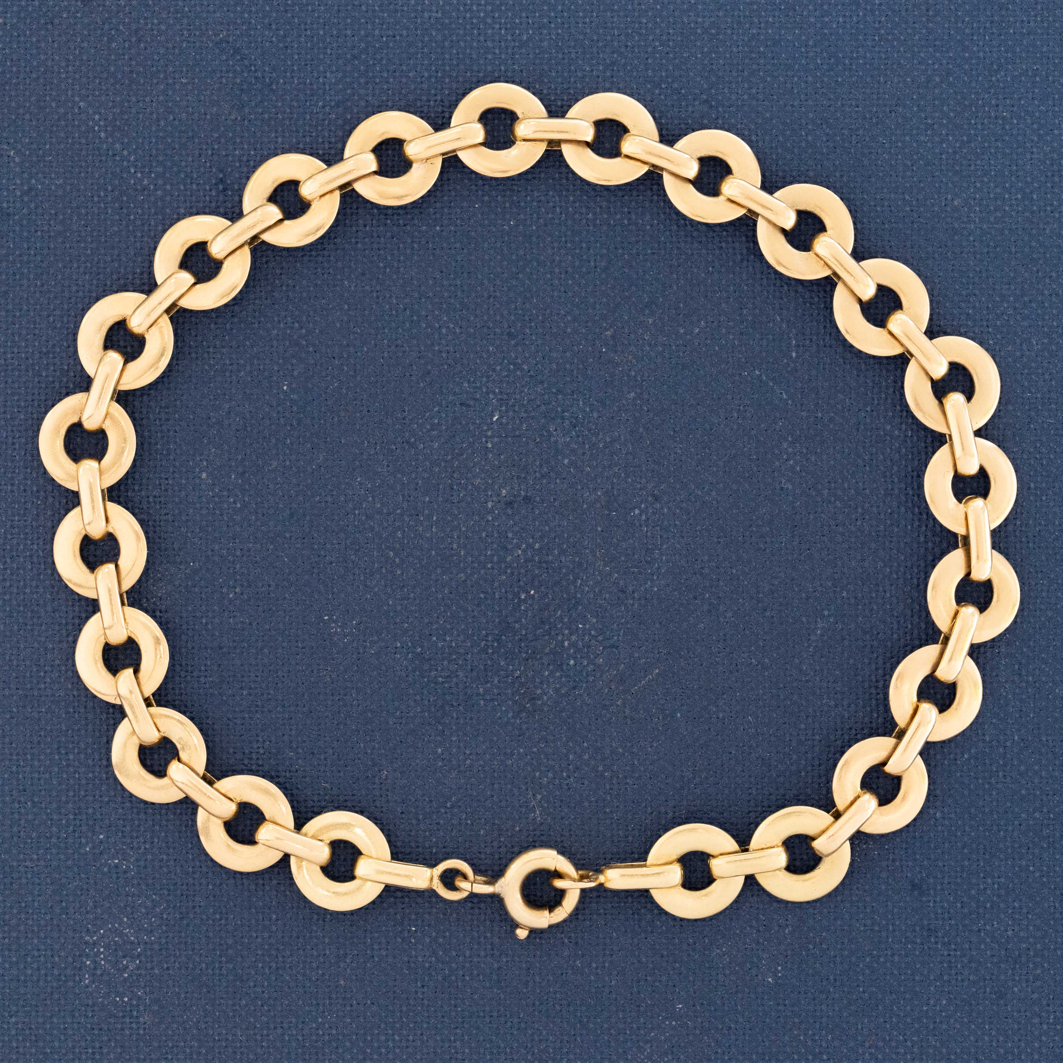 Vintage Circle Link Chain Bracelet, French