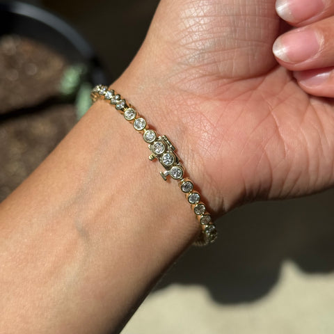 5.65ctw Old European Cut Diamond Bezel Tennis Bracelet