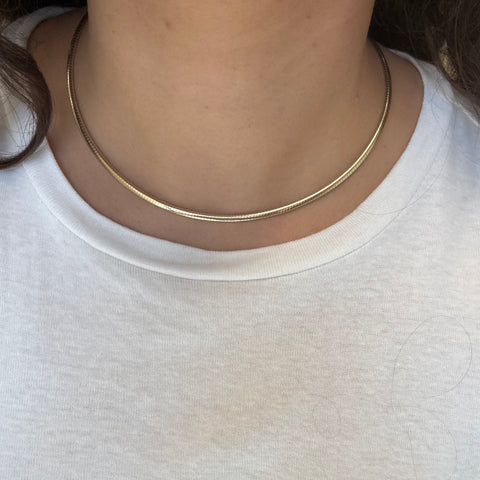 Vintage Two-Tone Omega Necklace, Italian