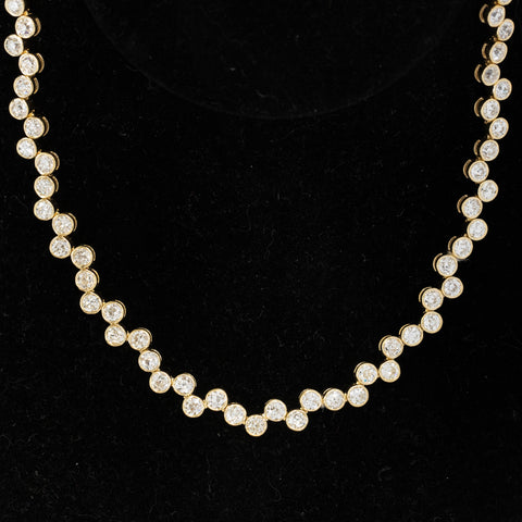 20.01ctw Old European Cut Diamond "Pebble" Bezel Necklace