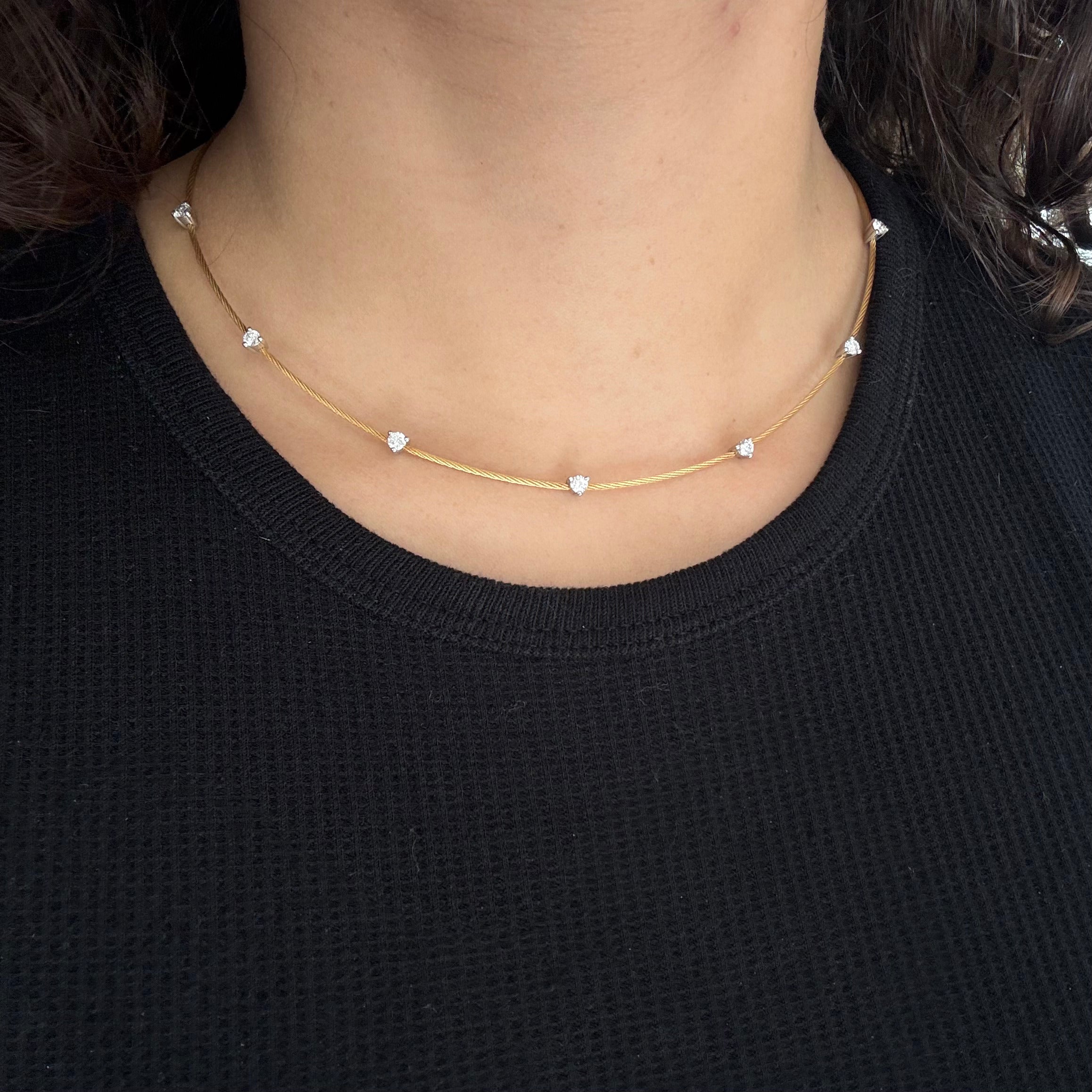 Vintage Round Cut Diamond Collar, by Morelli