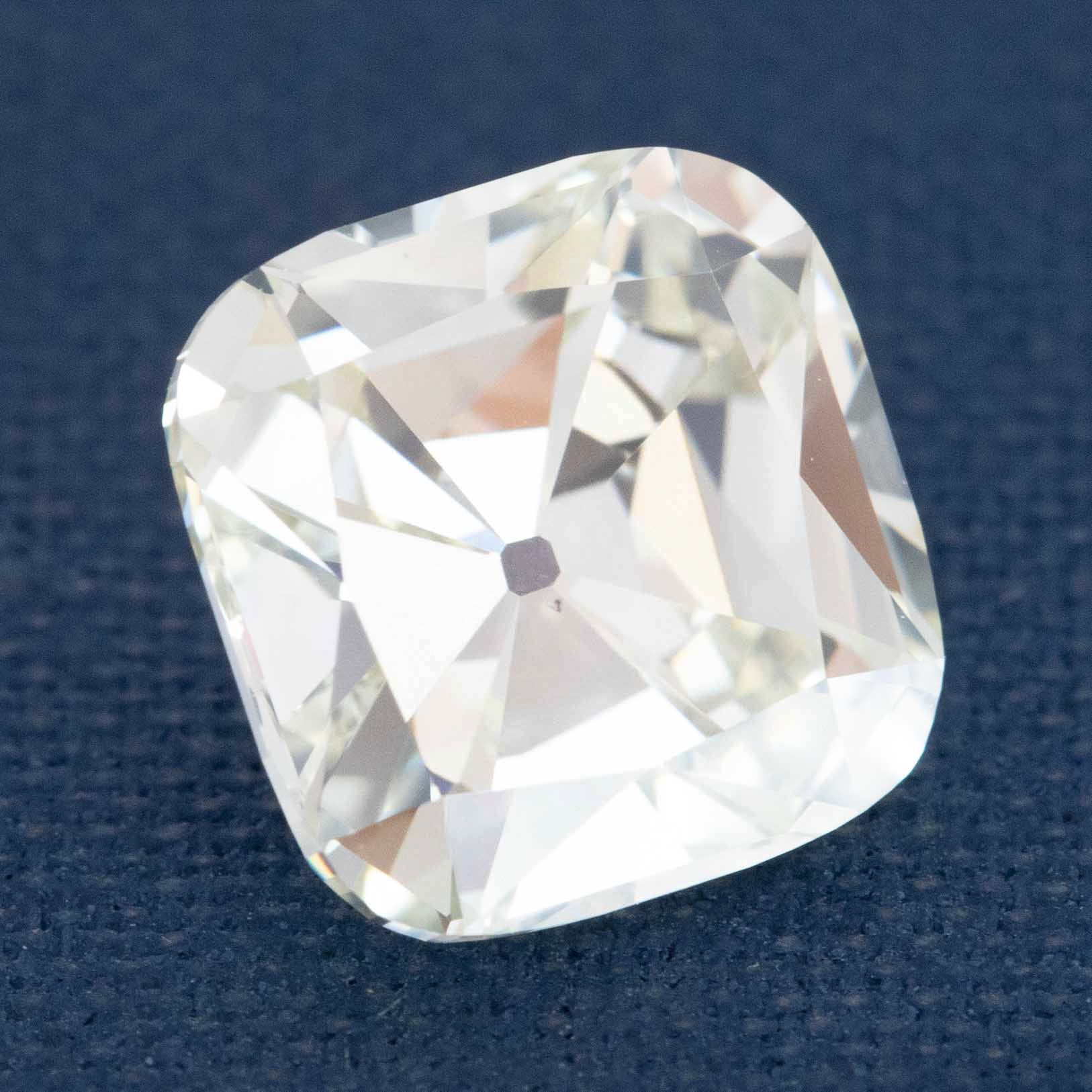 4.38ct Old Mine Cushion Cut Diamond, GIA M VS2