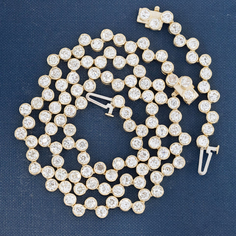 20.01ctw Old European Cut Diamond "Pebble" Bezel Necklace