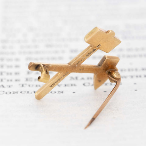 Vintage Gold Mining Tools Brooch, by Tiffany & Co.