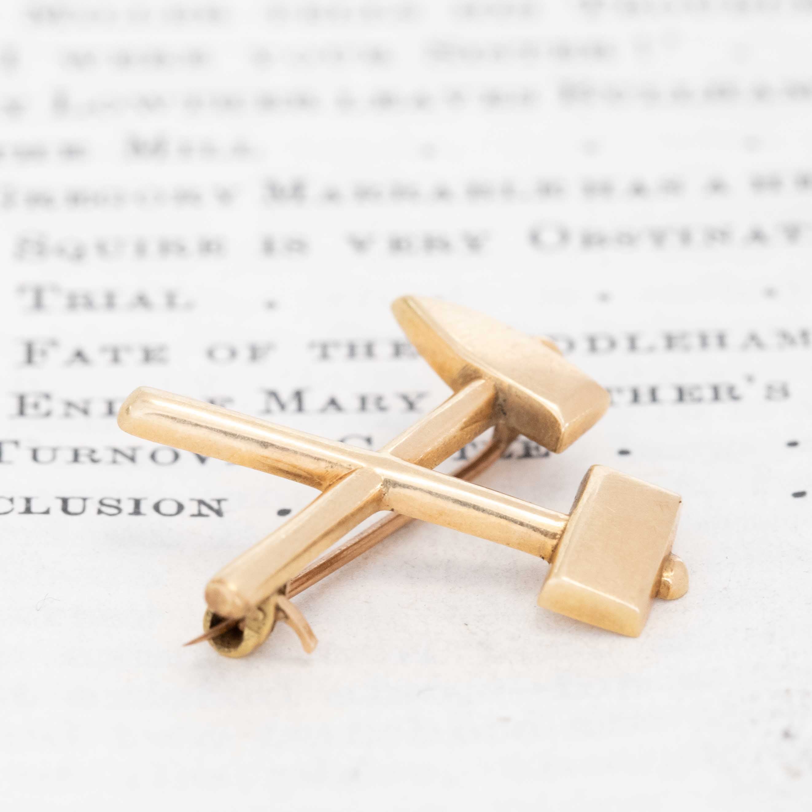 Vintage Gold Mining Tools Brooch, by Tiffany & Co.