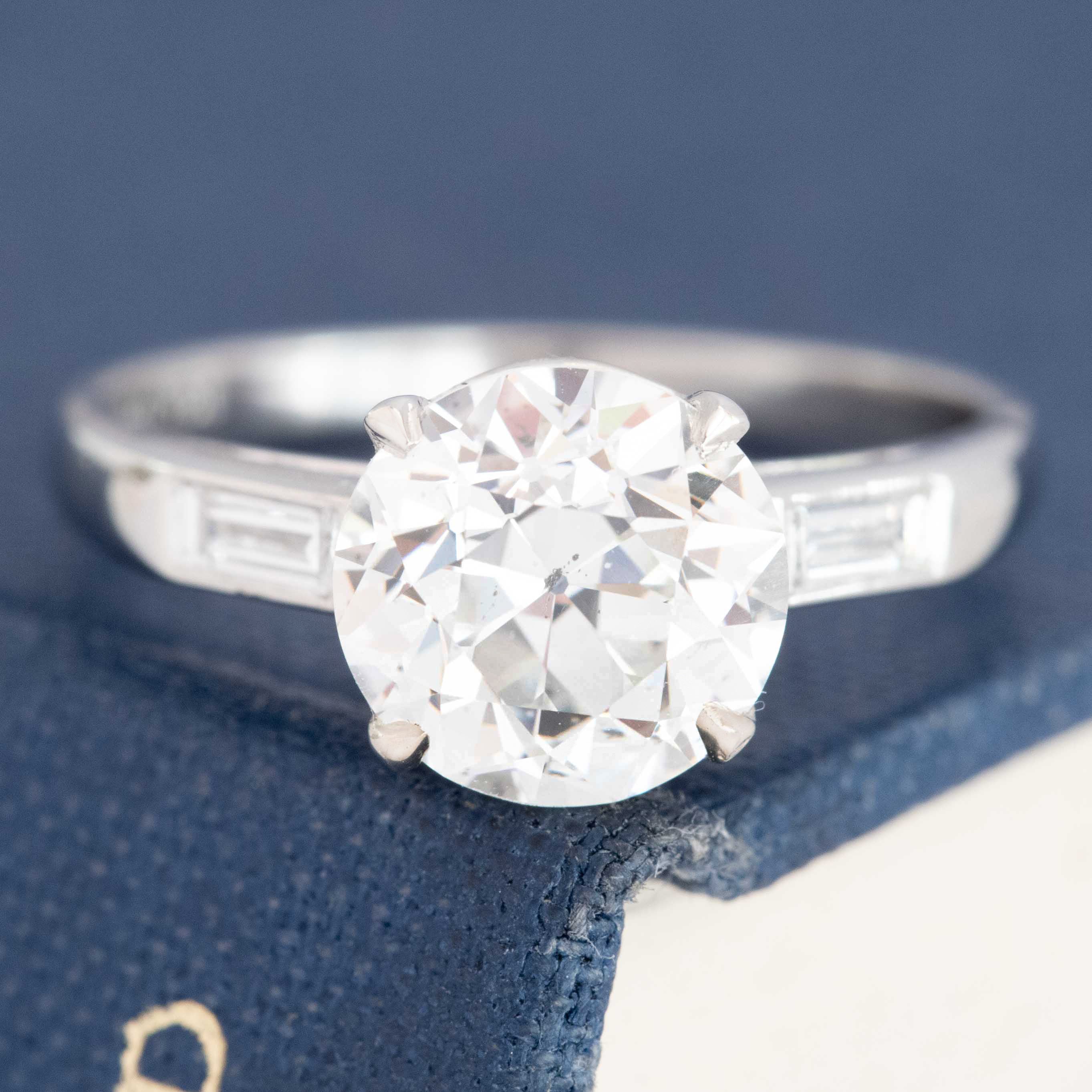 2.15ct Old European Cut Diamond Ring, GIA H SI2