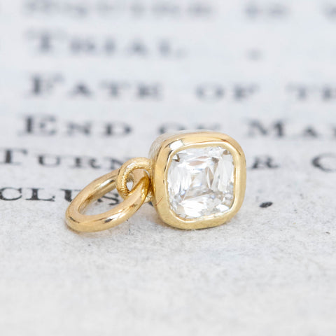 .19ct Cushion Cut Diamond Bezel Charm/Pendant