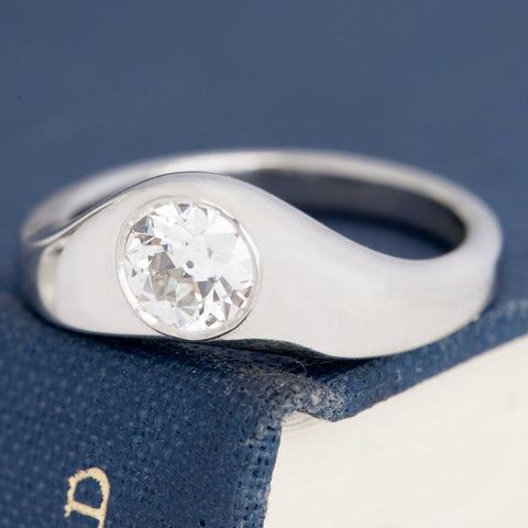 .98ct Old European Cut Diamond Wedding Set, GIA H VS1