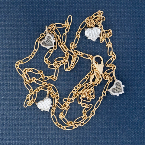 .80ctw Heart Step Cut Diamond Station Necklace