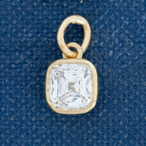 .66ct Cushion Cut Diamond Bezel Charm/Pendant
