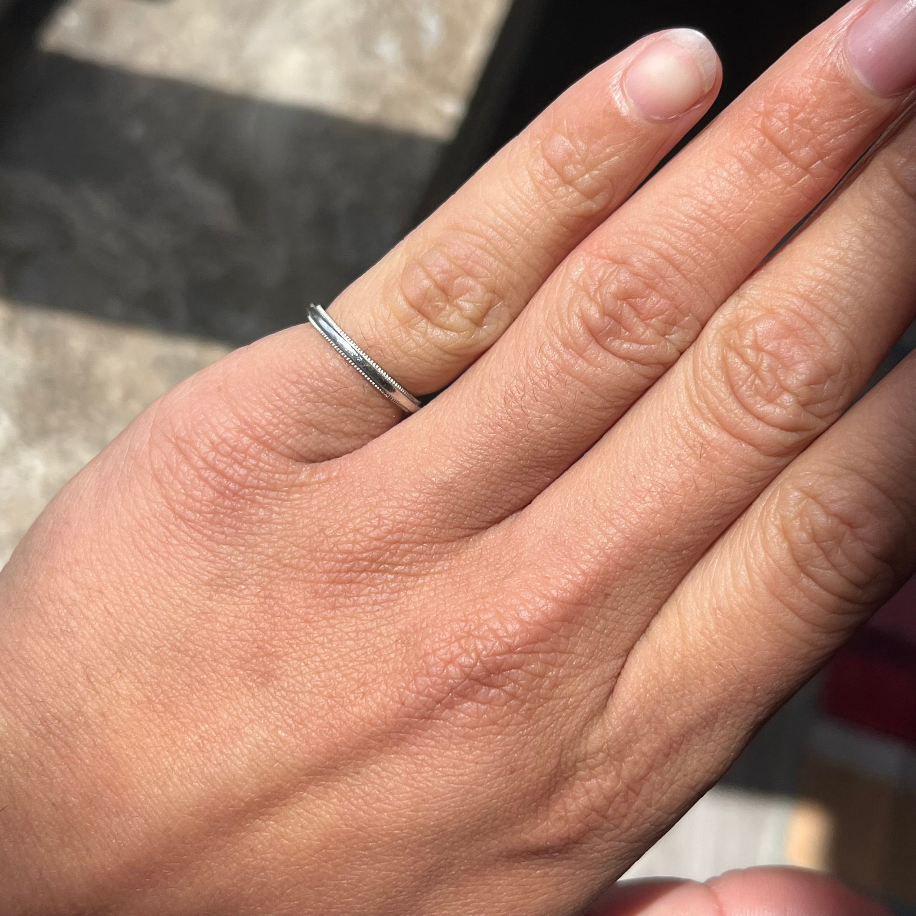 Vintage Slim Platinum Band with Milgrain, by Tiffany & Co.