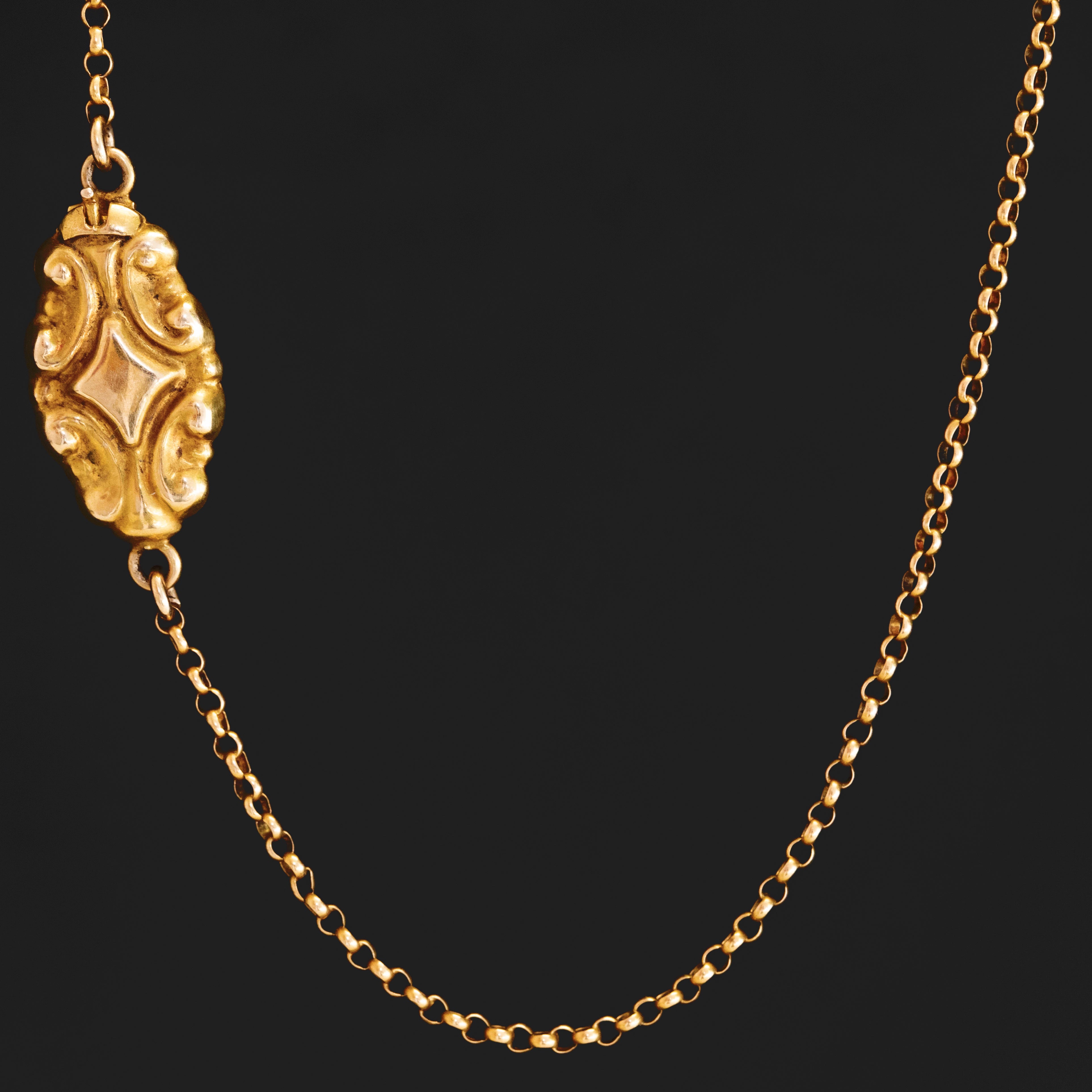 Antique Rolo Long Chain Necklace