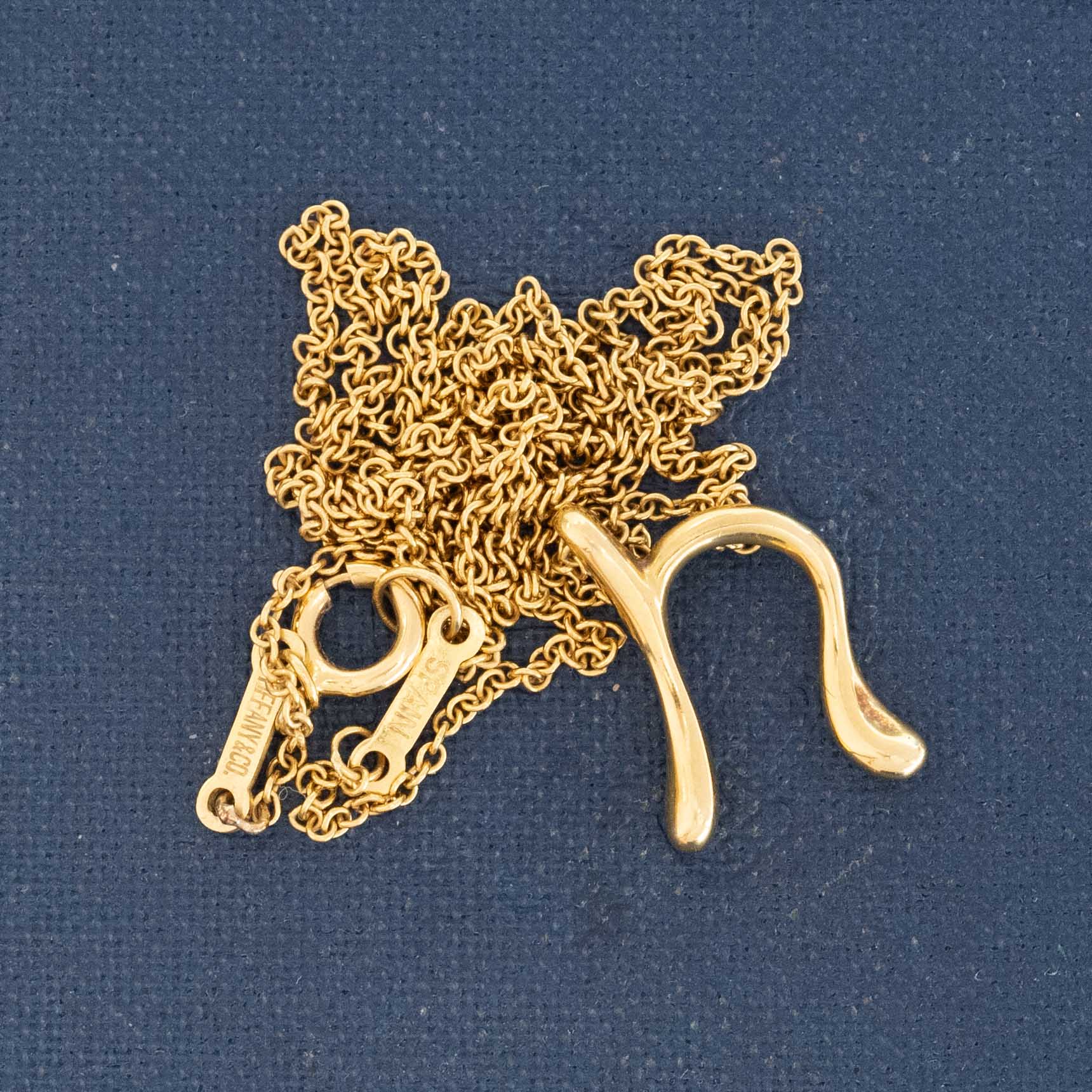 Sculptural Elsa Peretti initial necklace for Tiffany &amp; Co.