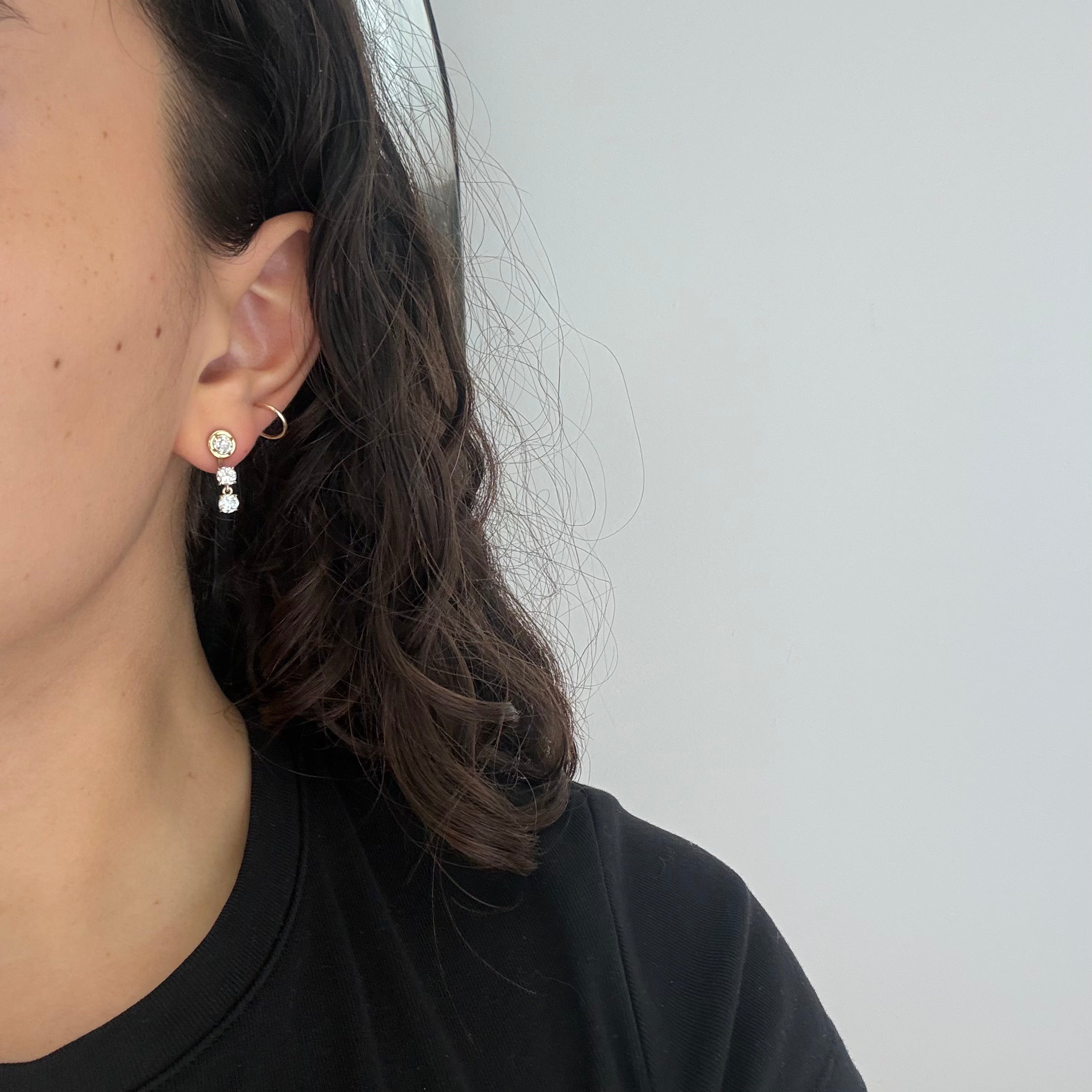 .92ctw Old European Cut Diamond Earring Charms