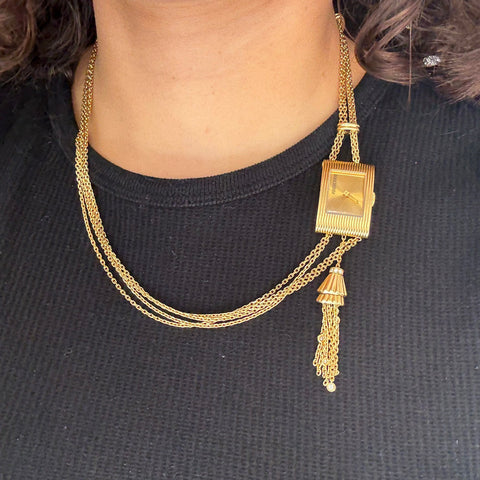 RARE Vintage Gold Chatelaine Watch Necklace, by Boucheron