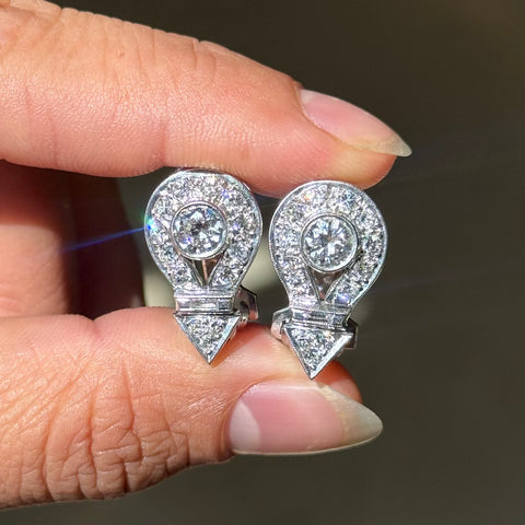 2.00ctw Vintage Diamond Arrow Drop Earrings