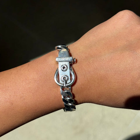 Vintage Silver Buckle Bracelet, by Hermes Paris