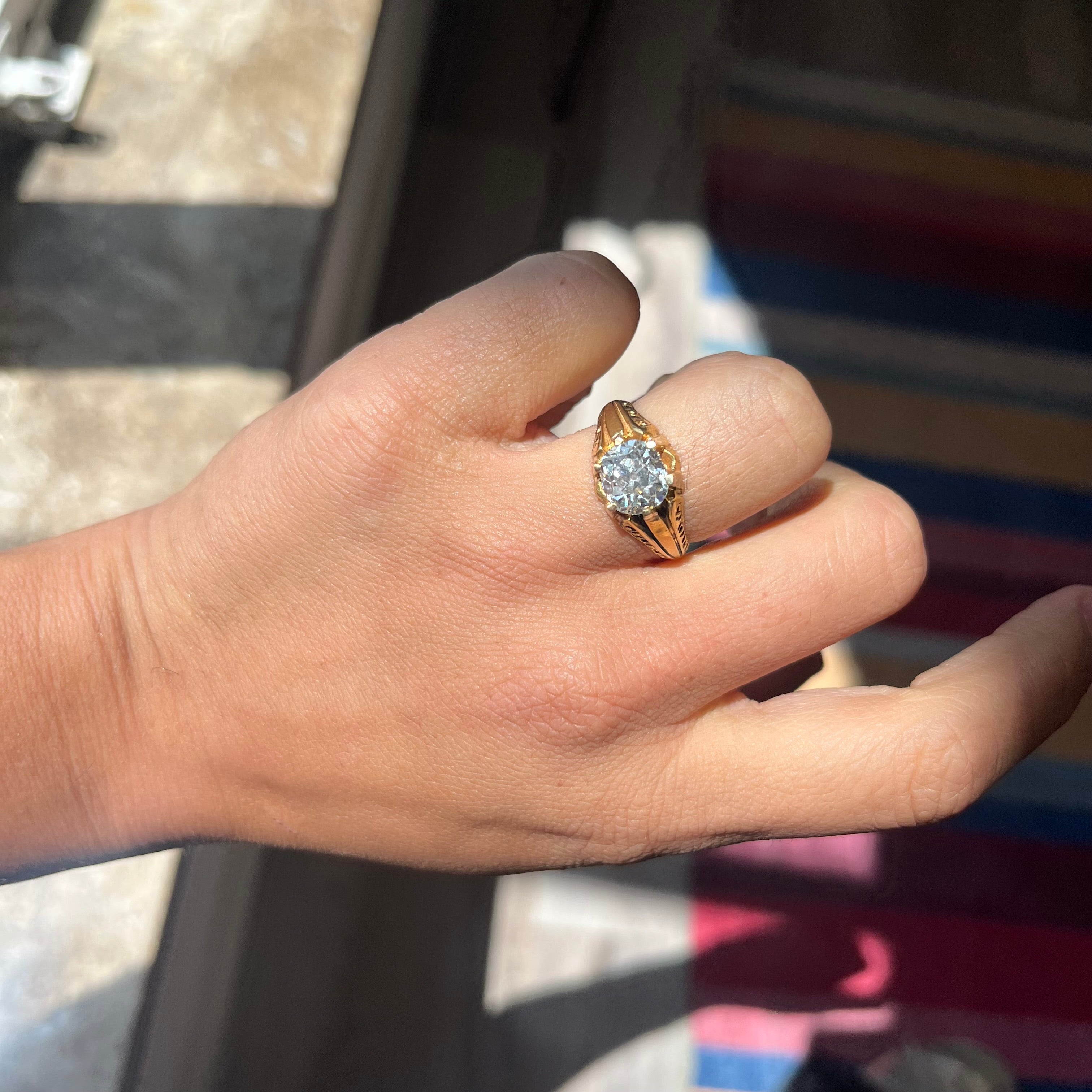 2.49ct Victorian Old Mine Cut Diamond Solitaire, GIA K