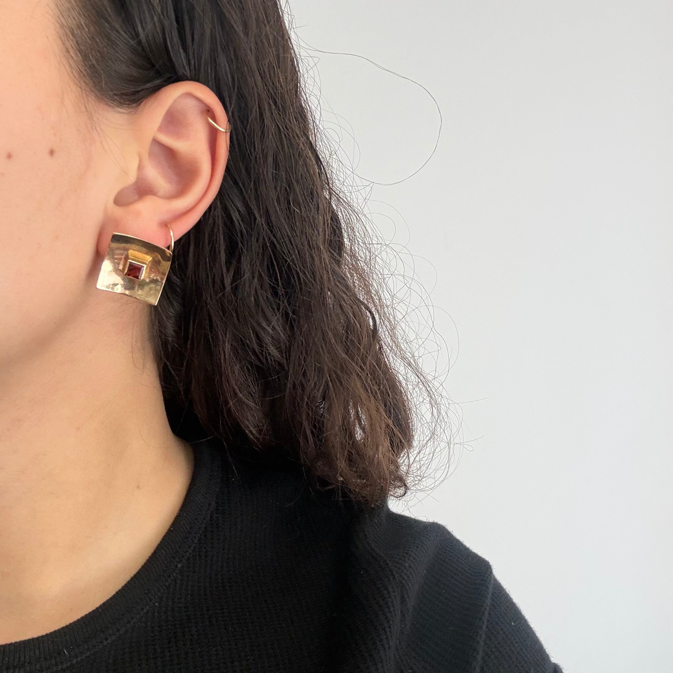1.40ctw Vintage Gemstone Square Earrings