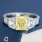 2.36ctw Fancy Intense Yellow Radiant Cut Diamond Trilogy Ring, GIA