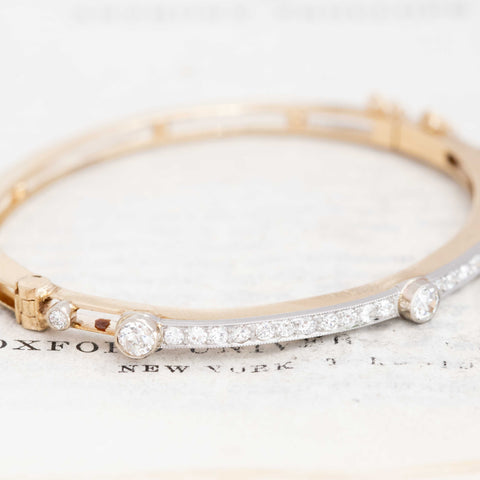1.15ctw Antique Old European Cut Diamond Bangle