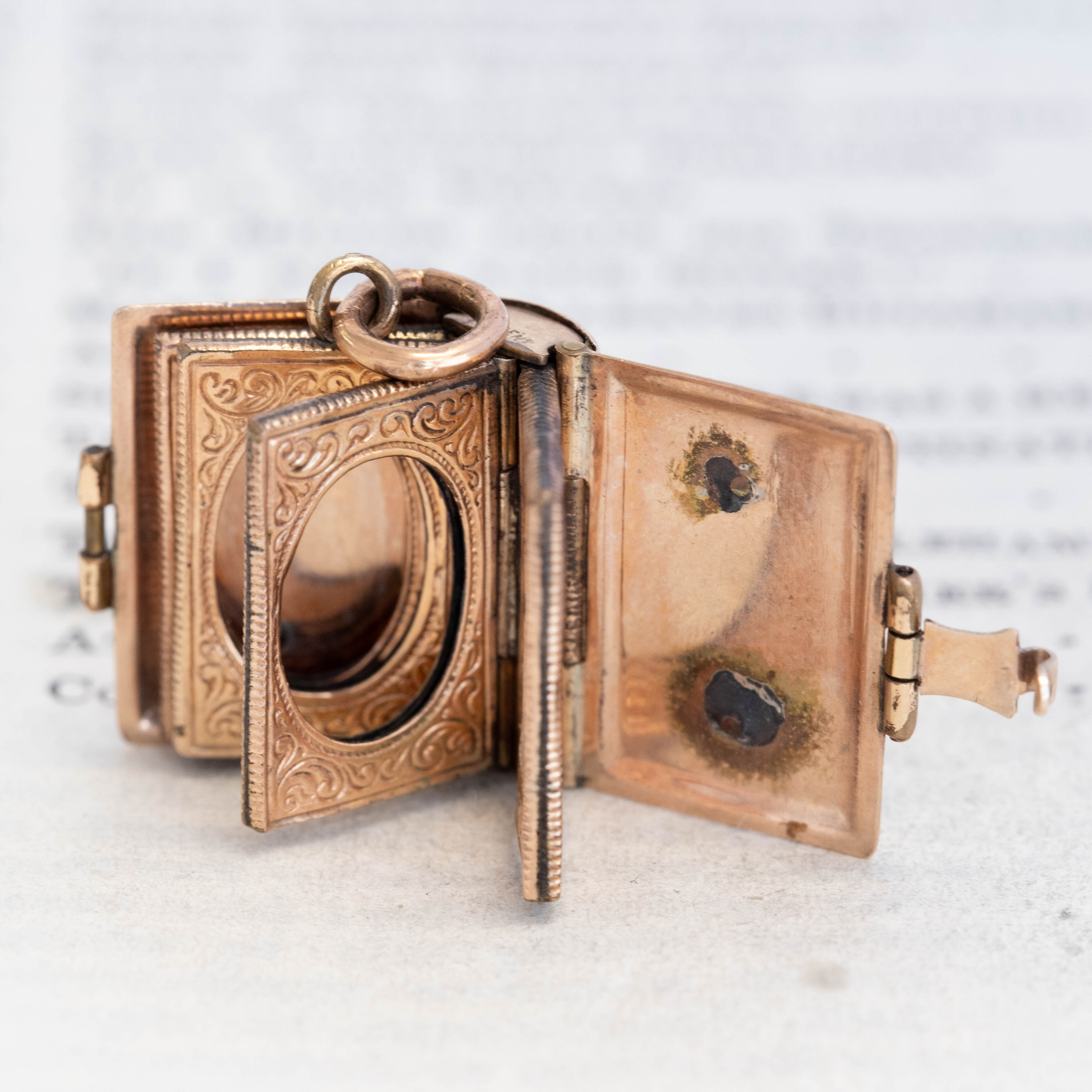 Antique Book Locket Pendant