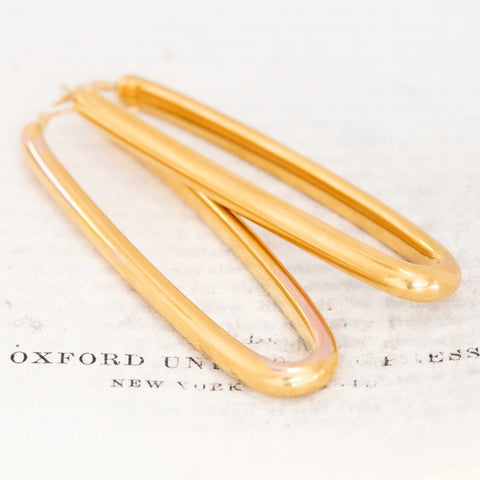Vintage Jumbo Drop Hoops, Italian