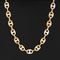 Vintage Triple Tone Mariner Link Chain Necklace, Italian