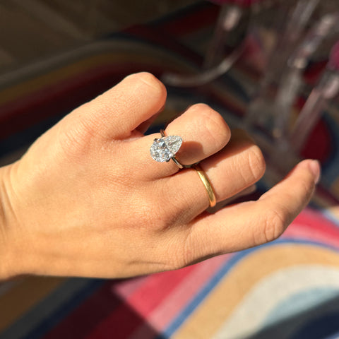 3.01ct Antique Pear Cut Diamond, GIA F VS2