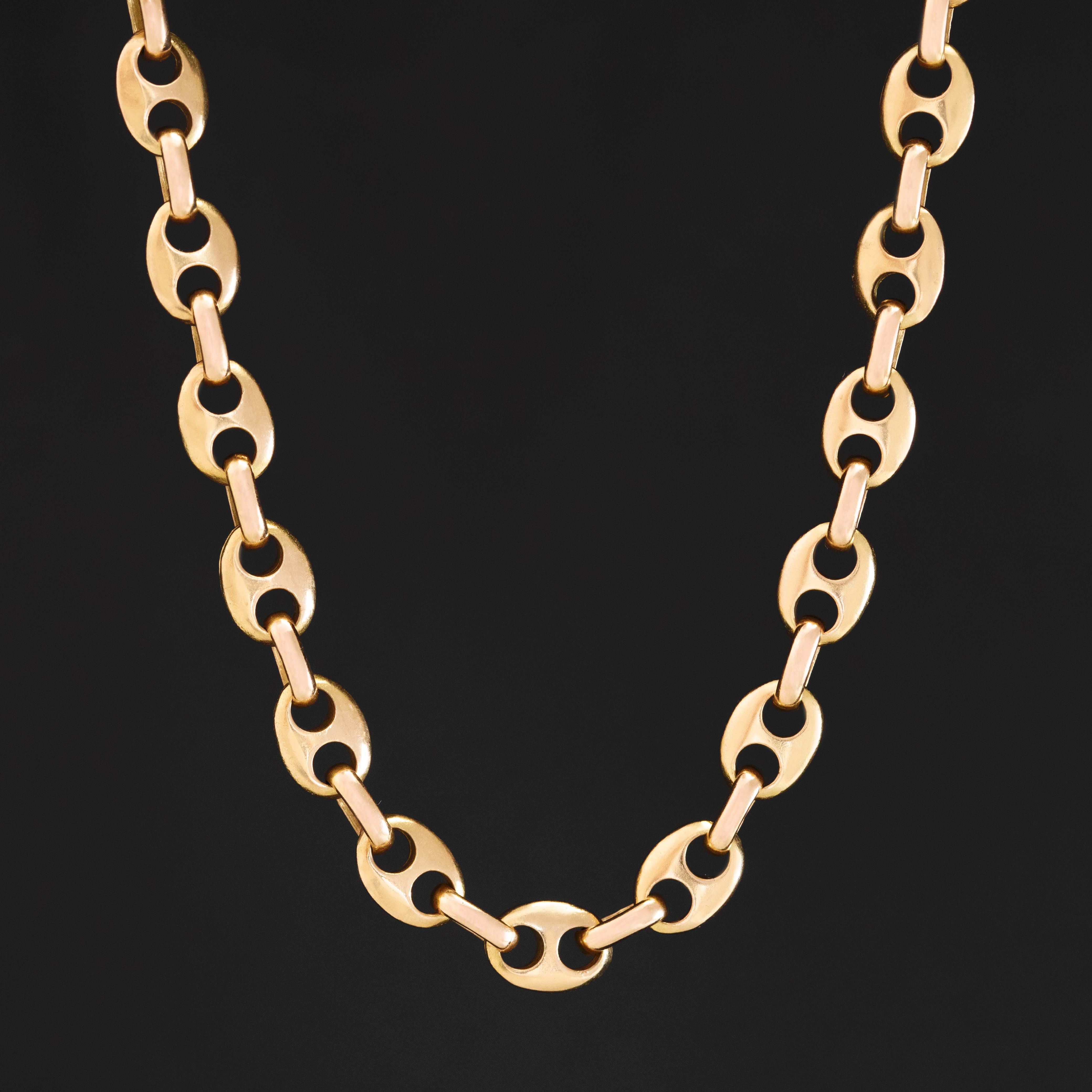 Vintage Cartier 18k gold mariner link chain necklace