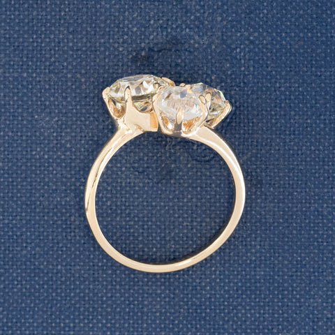 3.48ctw Victorian Old European Cut Diamond Trefoil Trilogy Ring