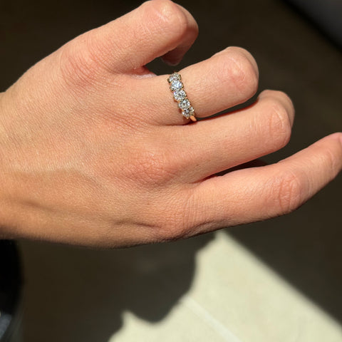 .99ctw Old Mine Cut Diamond 5-Stone Band