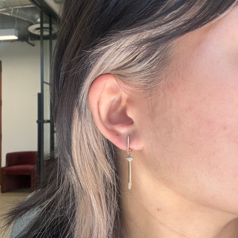 Vintage Diamond Nail Drop Earrings