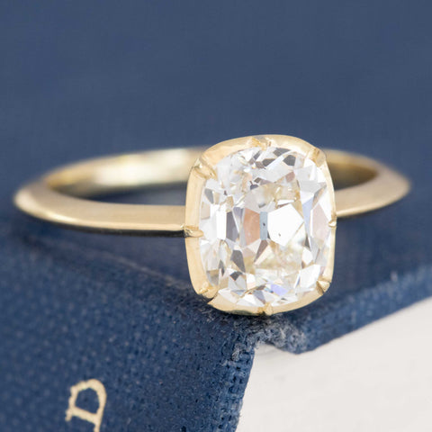 1.71ct Old Mine Cut Diamond Collet Solitaire, GIA