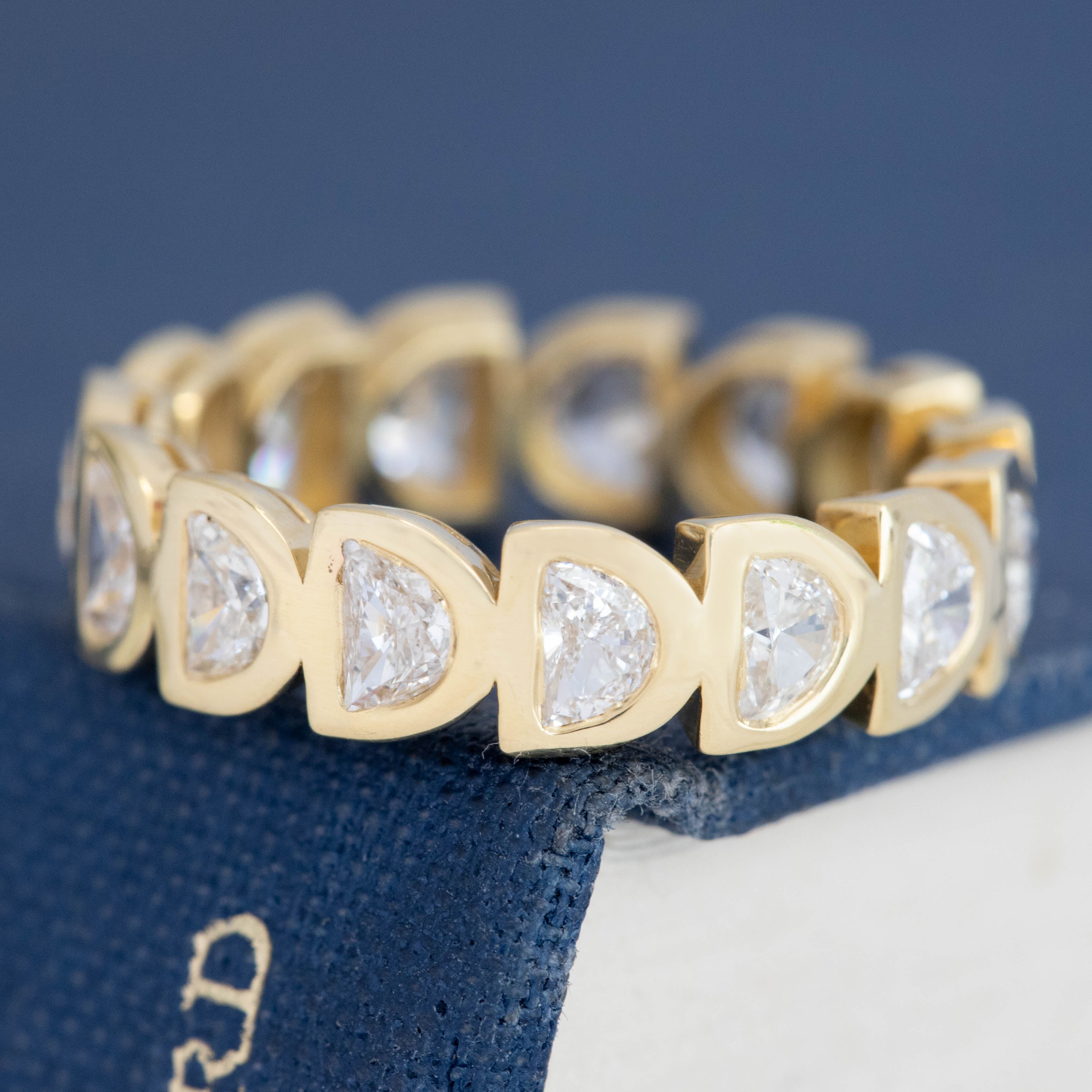 1.79ctw Half Moon Diamond Eternity Bezel Band