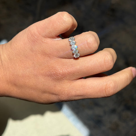 2.11ctw Old Mine Cut Diamond 5-Stone Band