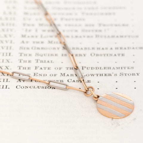 Vintage Two Tone Medallion Necklace