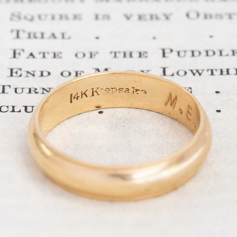 Vintage Milgrain Wedding Band, 5mm